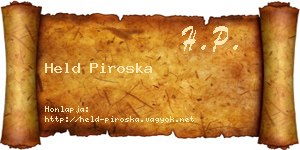Held Piroska névjegykártya